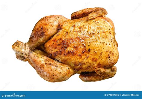 Grilled Roasted Whole Chicken. Isolated on White Background. Stock ...