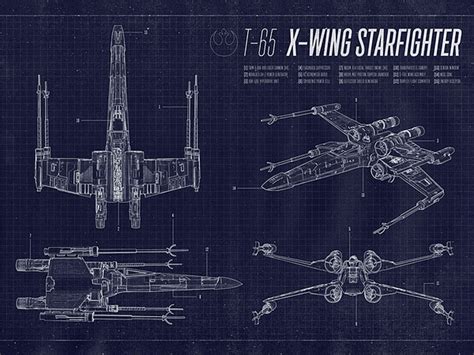 X-Wing Starfighter Blueprint by Chris Spooner on Dribbble