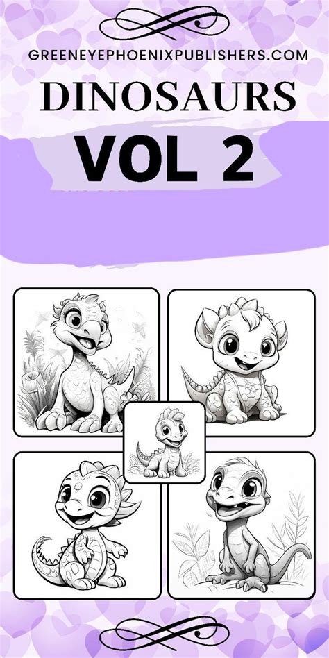 COLORING BOOK book, Dinosaurs, Vol 2, Greyscale, 25 Images, Instant ...