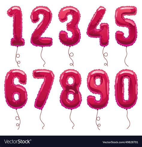 Helium pink balloons numbers realistic design Vector Image