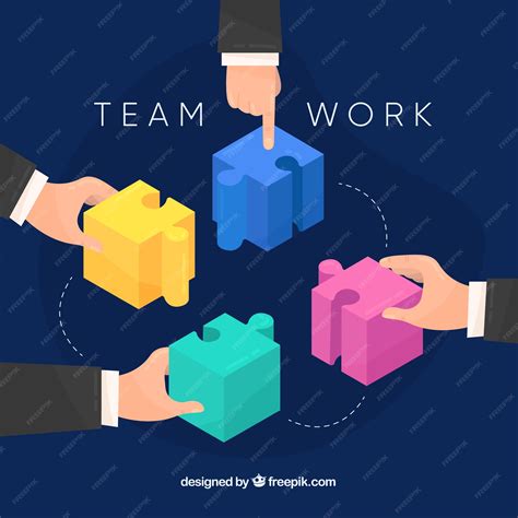 Free Vector | Teamwork concept with puzzle pieces