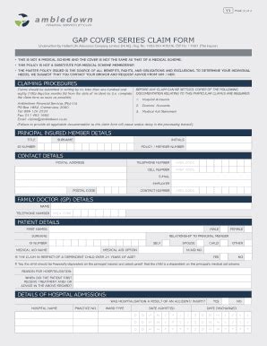 Fillable Online GAP COVER SERIES CLAIM FORM Fax Email Print - pdfFiller