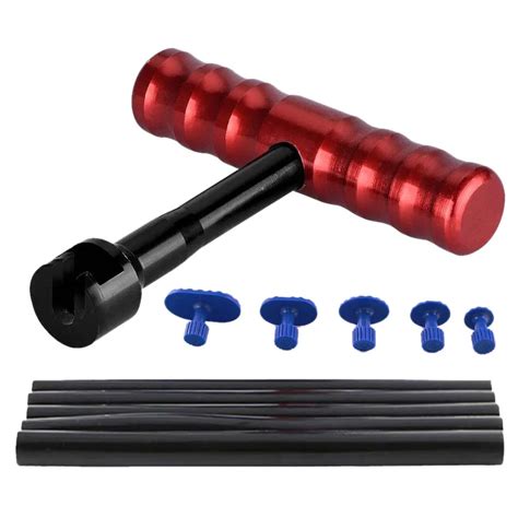 Tools Kit Paintless Dent Repair Tools Dent Removal Mini Lifter Dent Puller Small Red T Bar ...