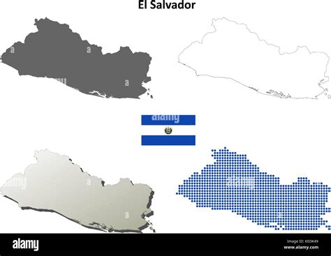 El Salvador outline map set Stock Vector Image & Art - Alamy