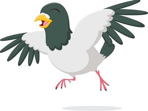 Premium Vector | Happy pigeon cartoon character