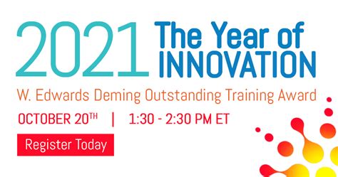 2021 The Year of Innovation W. Edwards Deming Outstanding Training Award - 2021 The Year of ...