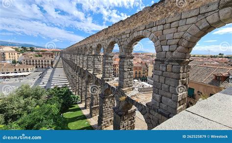 Aqueduct of Segovia Spain stock image. Image of travel - 262525879