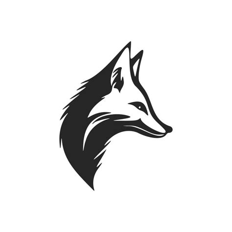 High contrast black and white fox logo vector illustration. 17589242 ...