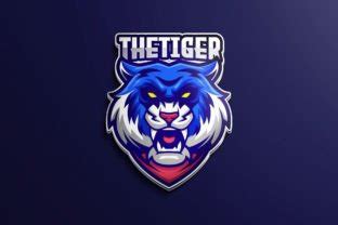Blue Tiger E-sports Mascot Logo Template Graphic by Mightyfire · Creative Fabrica