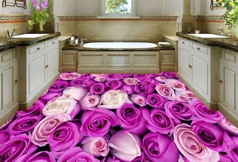 3d Purple Rose Buque Epoxy Flooring - 3D Panel Ghana