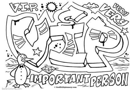 Graffiti Letters Coloring Pages VIP - Free Printable Coloring Pages