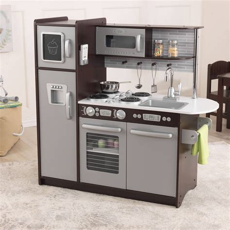 KidKraft Uptown Espresso Wooden Play Kitchen - Walmart.com