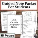 US and Canada Geography Unit with Guided Notes and Map Activities - SFSEteach