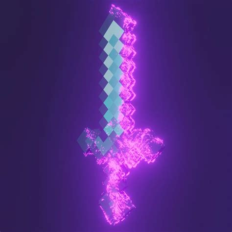 I made an enchanted diamond sword in blender : r/Minecraft