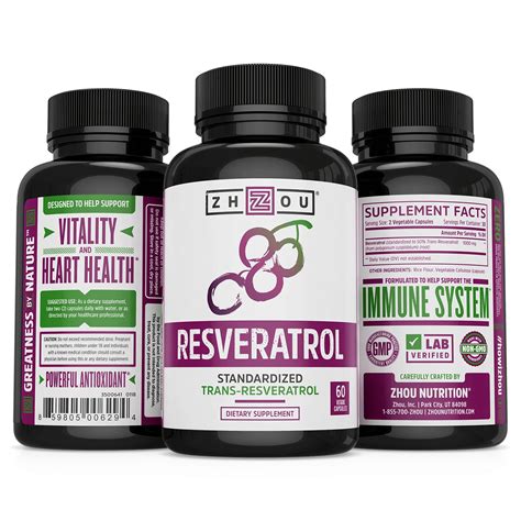 Resveratrol Supplement for Anti Aging, Immune System & Heart Health ...