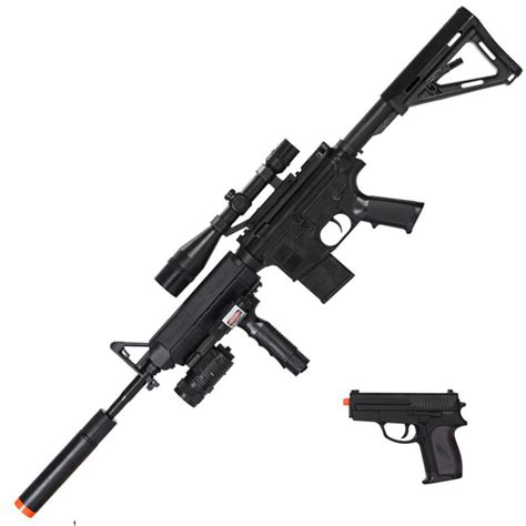 P1158D Tactical Spring Airsoft Rifle Gun With Pistol Combo P