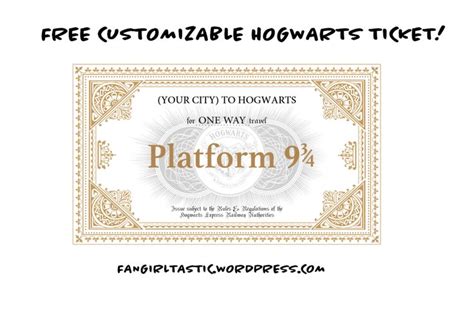 FREE Customizable Hogwarts Ticket | Hogwarts express ticket, Harry potter printables, Hogwarts