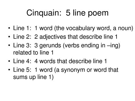 cinquain format - Google Search | poetry | Pinterest | Cinquain poems, Reading survey and Middle ...