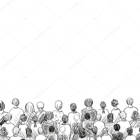 People crowd sketch back. Background Stock Vector by ©Alisen 129630608