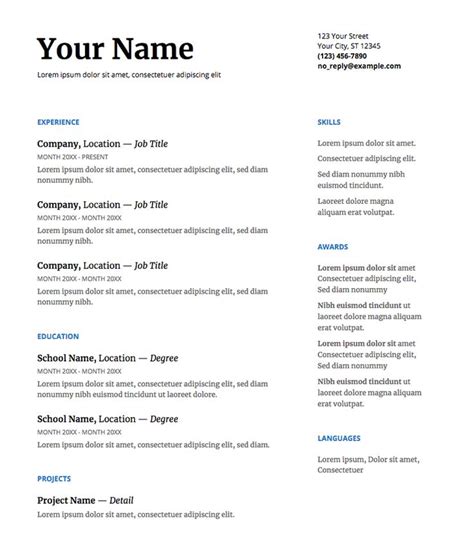 Google Docs Resume Template in Serif—TheMuse.com | Downloadable resume template, Student resume ...