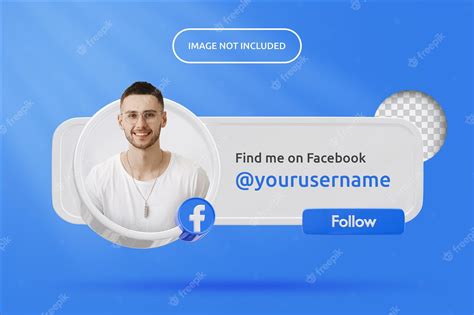 Premium PSD | Banner icon profile on facebook 3d rendering label isolated