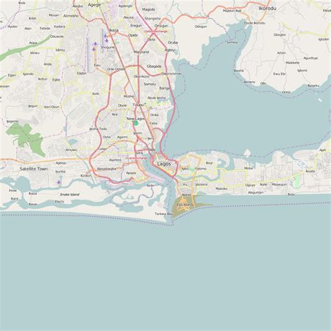 Editable City Map of Lagos – Map Illustrators