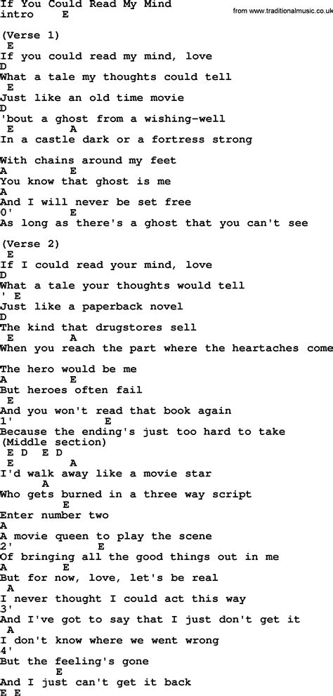 If you could read my mind chords - ladeglocation