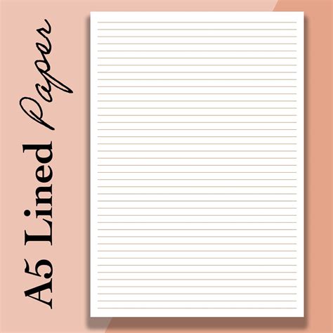 A5 Lined Paper Printable A5 Journal Ruled Paper Inserts PDF - Etsy