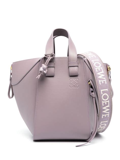 Loewe Hammock Compact Leather Tote Bag in Purple | Lyst