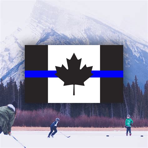 Canadian Thin Blue Line Flag Sticker, Weatherproof Vinyl Canada Flag S ...