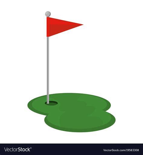 Golf hole with flag Royalty Free Vector Image - VectorStock