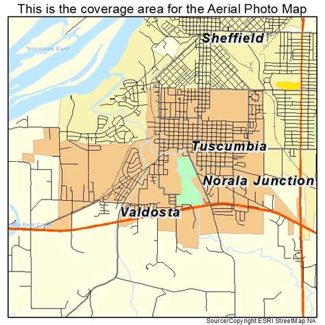 Aerial Photography Map of Tuscumbia, AL Alabama