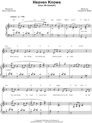 "Heaven Knows" Sheet Music - 1 Arrangement Available Instantly - Musicnotes