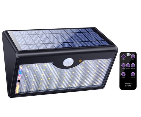 Solar Lights Outdoor with Remote Control, 1300LM 60 LED Wireless ...