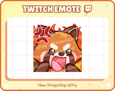 Twitch Emote / Cute Red Panda Rage Angry Fire Emotes / Cute | Etsy Australia