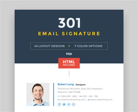 18 Best Free Email Signature Templates (Download HTML + PSD)