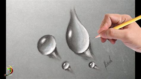 How to draw realistic water drops | Hyper realistic water droplet ...