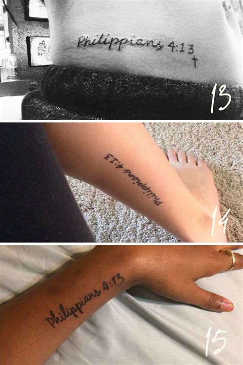 Philippians 4:13 Tattoos + Placement Ideas - tattooglee in 2021 | Cute ...