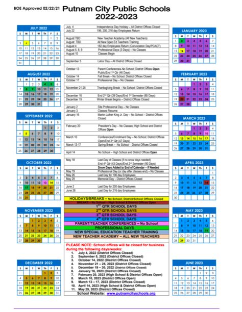 Putnam City Schools Calendar 2022-2023 & Holidays