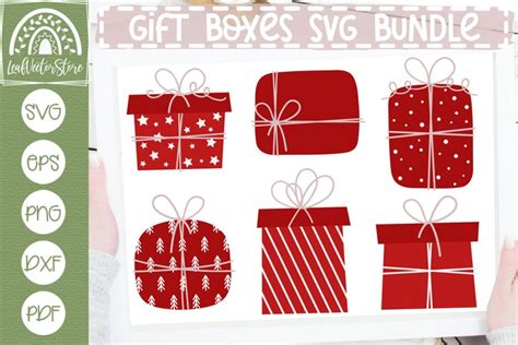 Gift Box SVG Bundle, Gift Boxes Clipart, Christmas SVG