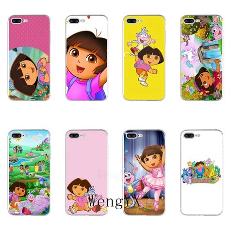 WengYX classic cartoon Dora the Explorer Slim silicone Soft phone case For iPhone X 8 8plus 7 ...