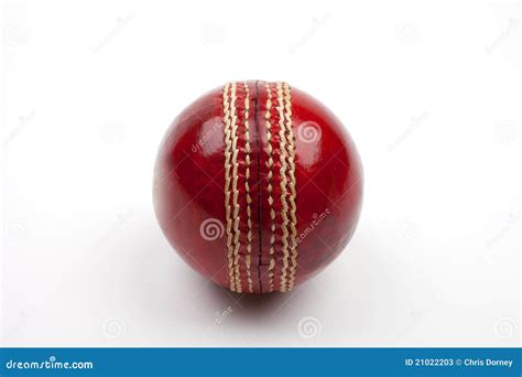 Red Cricket Ball stock image. Image of england, bowler - 21022203