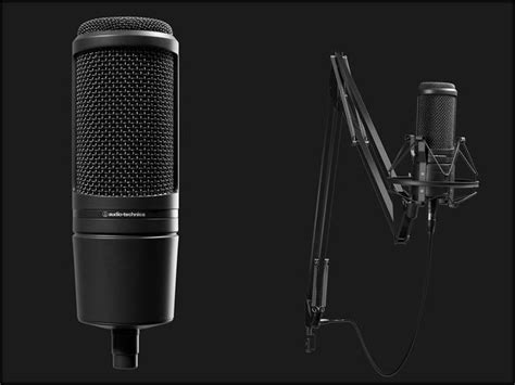 Audio-Technica AT2020 XLR Condenser Microphone 3D model rigged | CGTrader