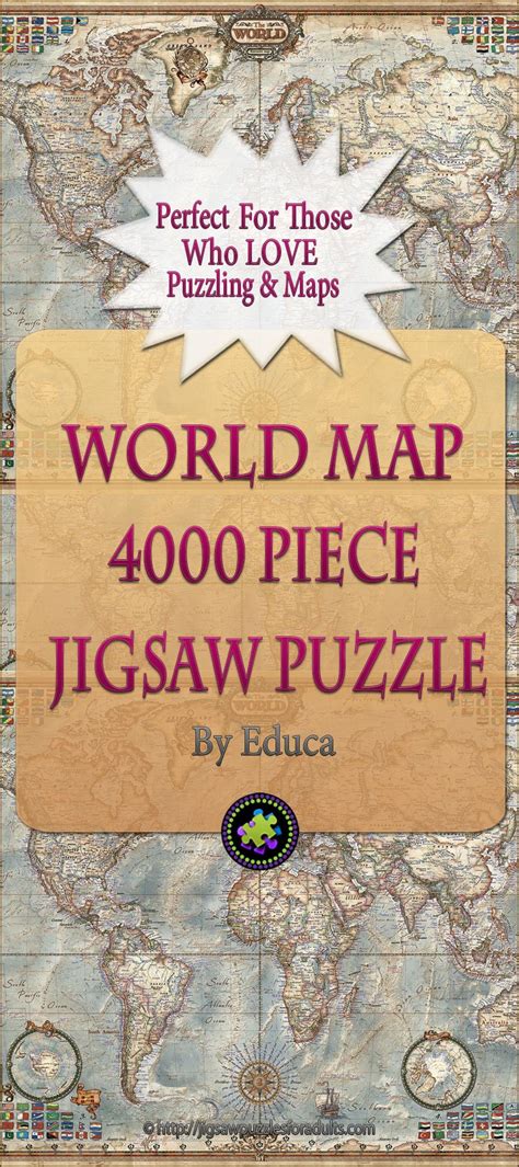 4000 Piece Puzzle World Map By Educa | Challenging, Fun, Eduational