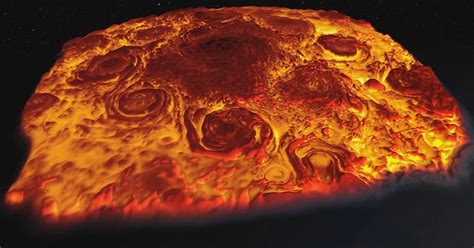 NASA Juno: Spacecraft Shows Jupiter's Polar Cyclones in Hypnotic Depth