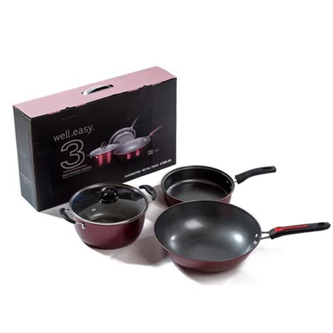 Kitchen Nonstick Cookware Set Induction 3pcs Pans And Pots Set With ...