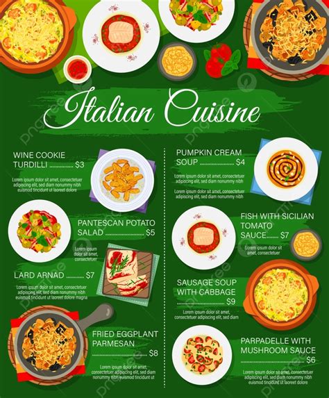 Italian Food And Cuisine Menu Template Download on Pngtree