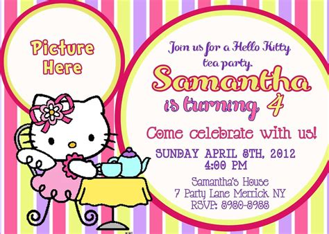 Hello Kitty Birthday Invitation Card Template Free - Cards Design Templates