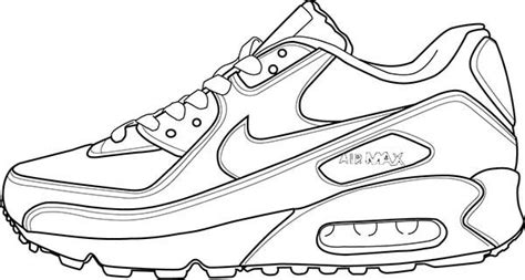 Air Max 90 Shoes Coloring Page : Coloring Sky | Sneakers drawing, Shoes ...