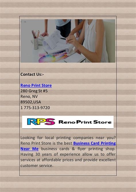 Business card printing near me reno print store